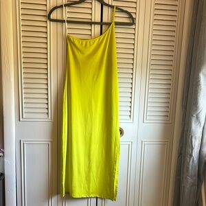 SHEIN Lime Green One Shoulder Dress
